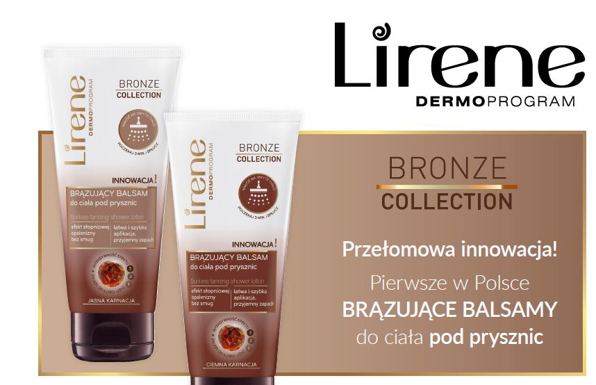 Przełomowa innowacja! Pierwsze w Polsce BRĄZUJĄCE BALSAMY do ciała  pod prysznic Lirene Bronze Collection