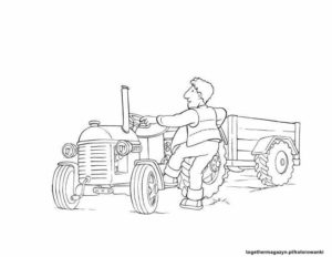 kolorowanka Czerwony traktorek