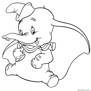 Kolorowanki zwierzęta - pobierz i pokoloruj słonia Dumbo