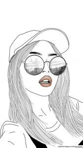 Kolorowanki Dziewczyny Tumblr - drukuj i pokoloruj dziewczynę w okularach