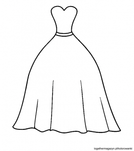 Księżniczki kolorowanki - pobierz kolorowankę z suknią księżniczki