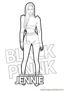 kolorowanki do druku dla dziewczyn - pokoloruj kpop Jennie z Blackpink