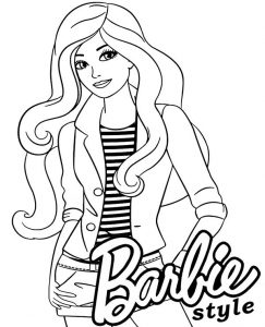 Barbie kolorowanka - wydrukuj za darmo i pokoloruj Barbie w eleganckim ubraniu