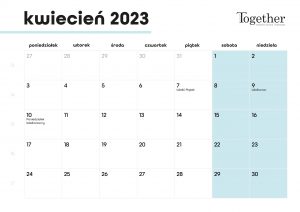 Kalendarz kwiecień 2023 - pobierz i wydrukuj za darmo najlepszy kalendarz 2023 kwiecień