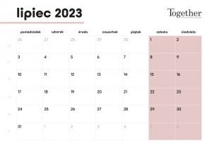 Kalendarz lipiec 2023 - pobierz i wydrukuj za darmo najlepszy kalendarz 2023 lipiec