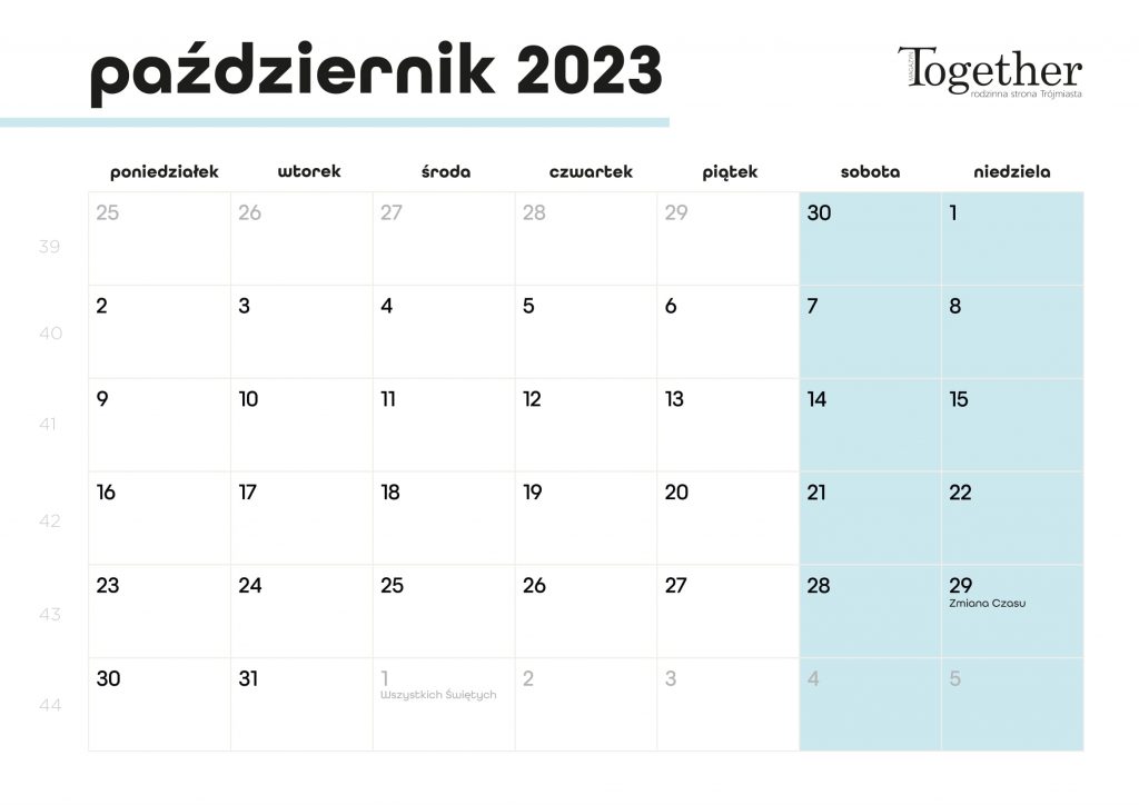Kalendarz październik 2023 - pobierz i wydrukuj za darmo najlepszy kalendarz 2023 październik