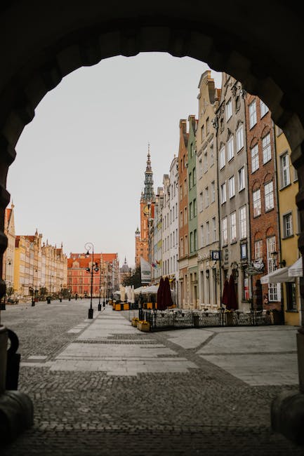 widok z bramy zielonej w Gdańsku