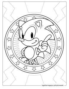 Kolorowanki Sonic - Sonic odznaka do kolorowania