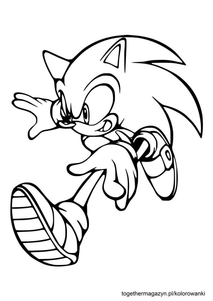 Kolorowanki Super Sonic - Sonic szybko biegnie, pobierz za darmo i pokoloruj