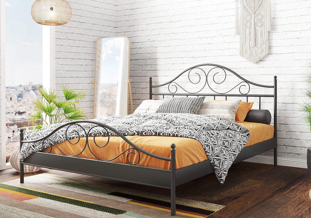 stylowe łóżko metalowe