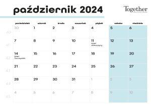 Kalendarz październik 2024 - pobierz i wydrukuj za darmo najlepszy kalendarz 2024 październik