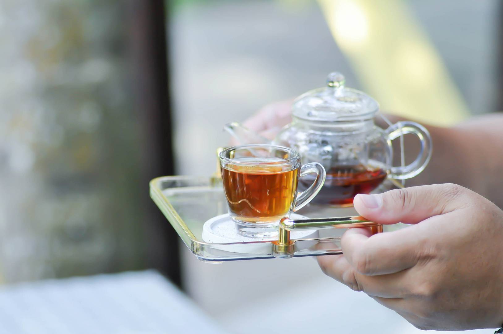 hot tea ,kettle and tea cup or Chinese tea