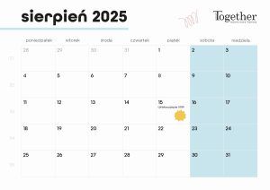 Kalendarz sierpień 2025 - pobierz i wydrukuj za darmo najlepszy kalendarz 2025 na sierpień