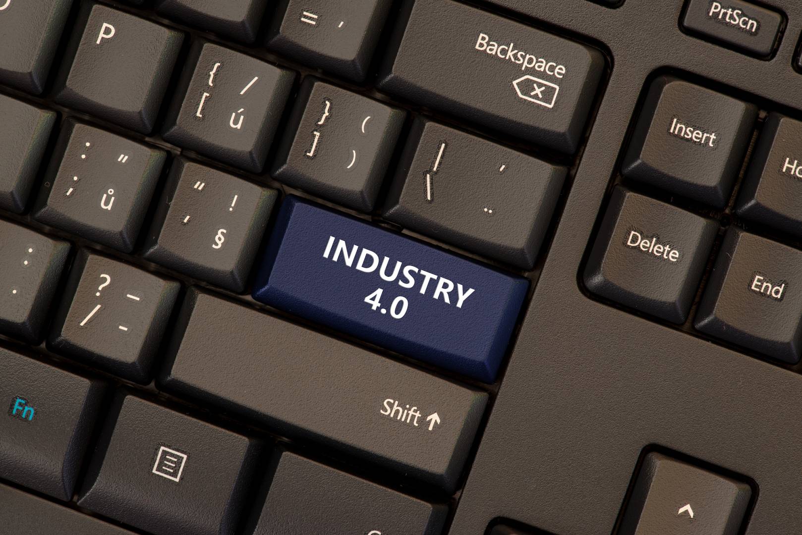 Industry 4.0 concept on keyboard button