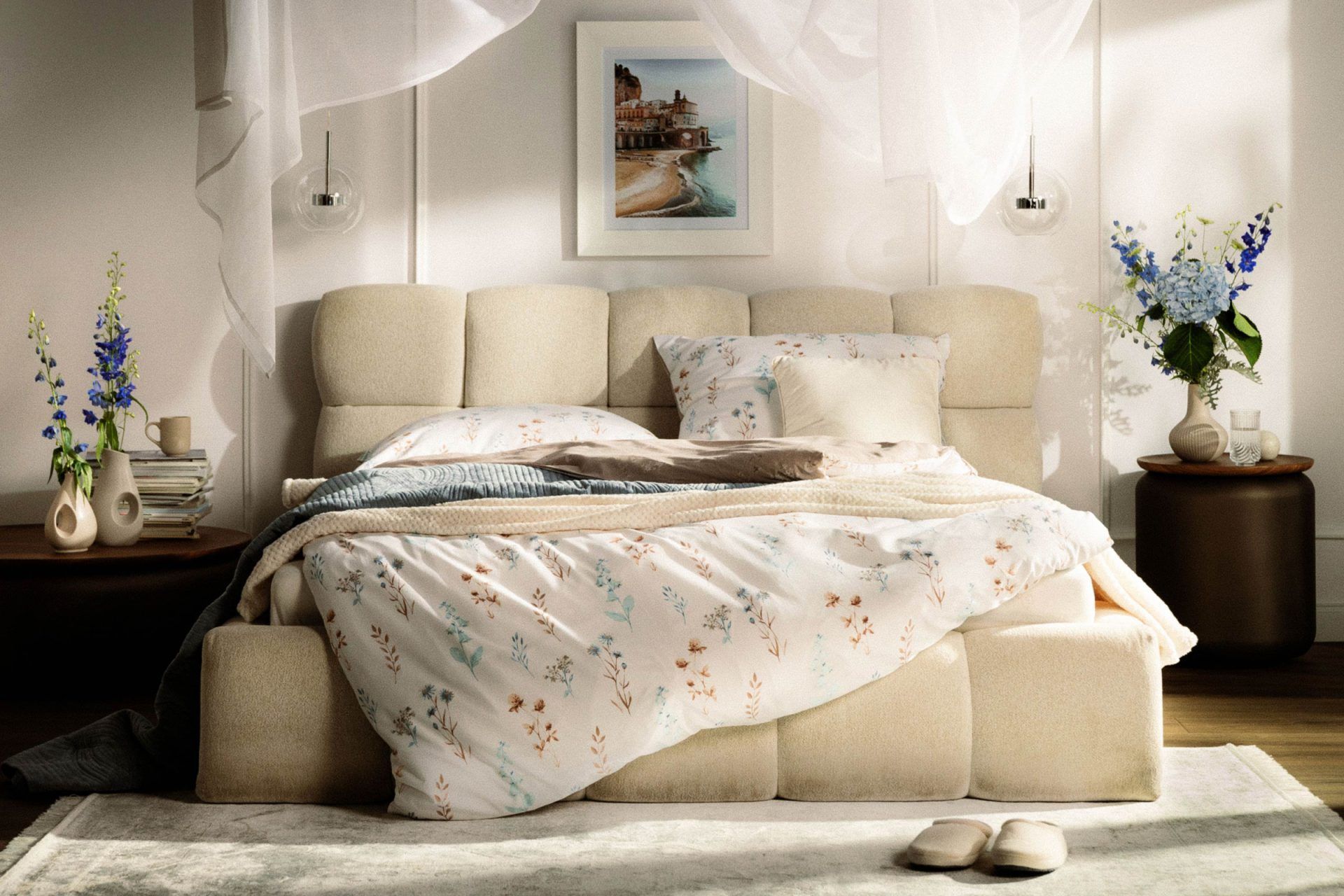 Łóżko 180x200 w stylu boho - stwórz sypialnię jak z magazynów wnętrzarskich
