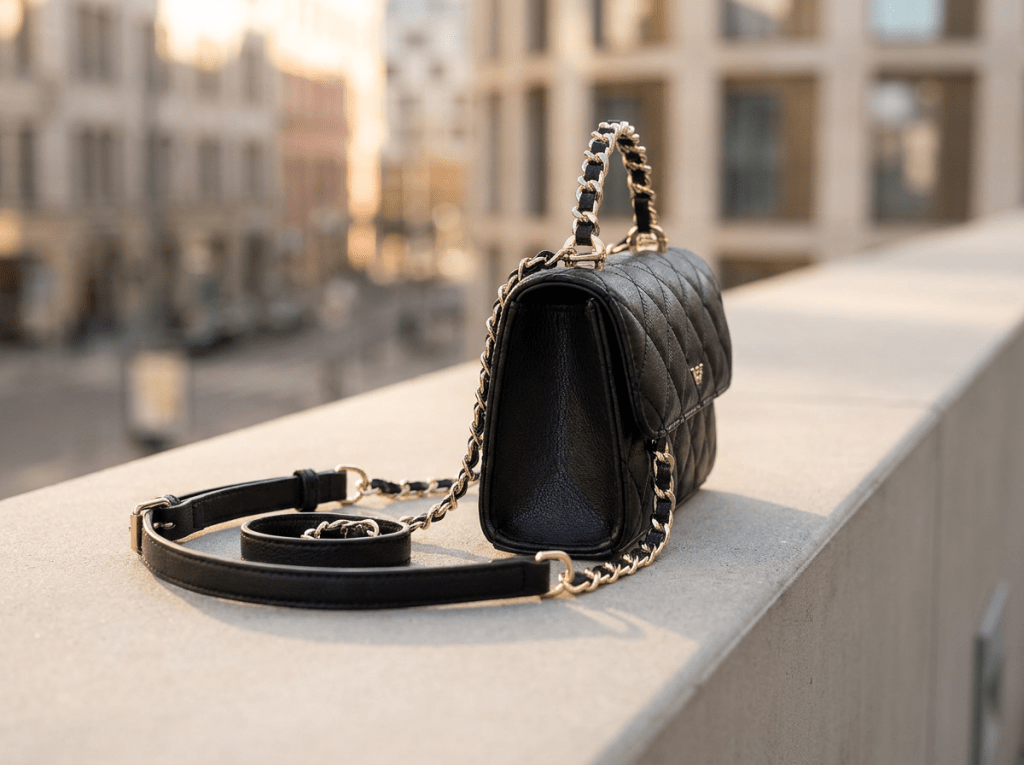 Mała czarna torebka crossbody idealna na spacer po mieście